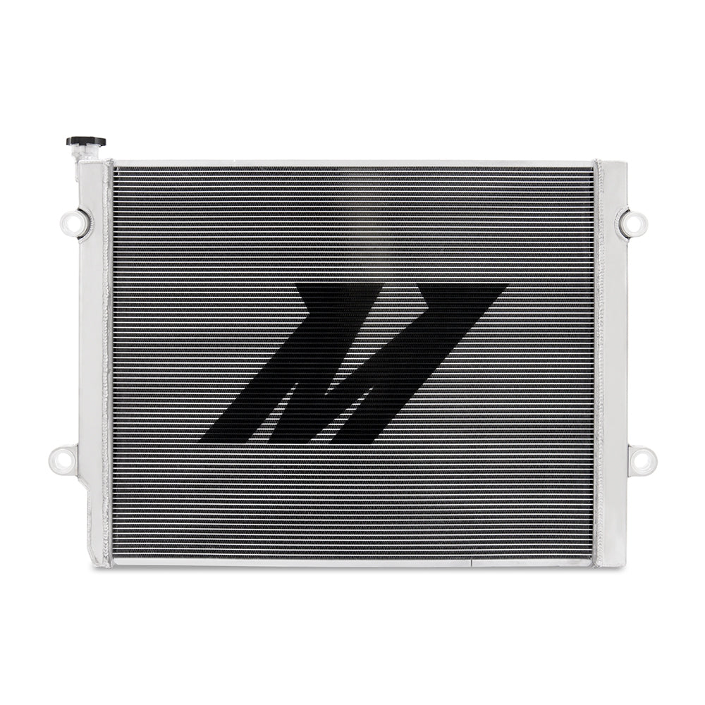 Mishimoto 3rd gen Tacoma radiator TIG-welded end tank detail