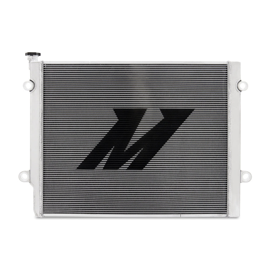 Mishimoto 3rd gen Tacoma radiator TIG-welded end tank detail