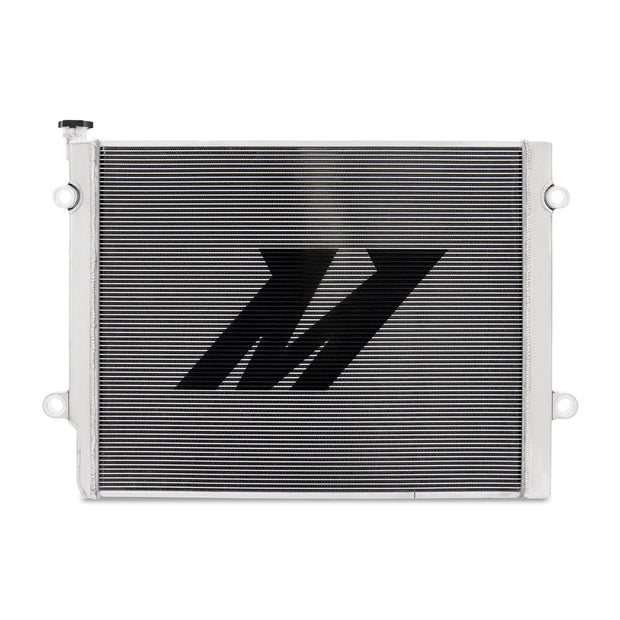 Mishimoto 3rd gen Tacoma radiator TIG-welded end tank detail