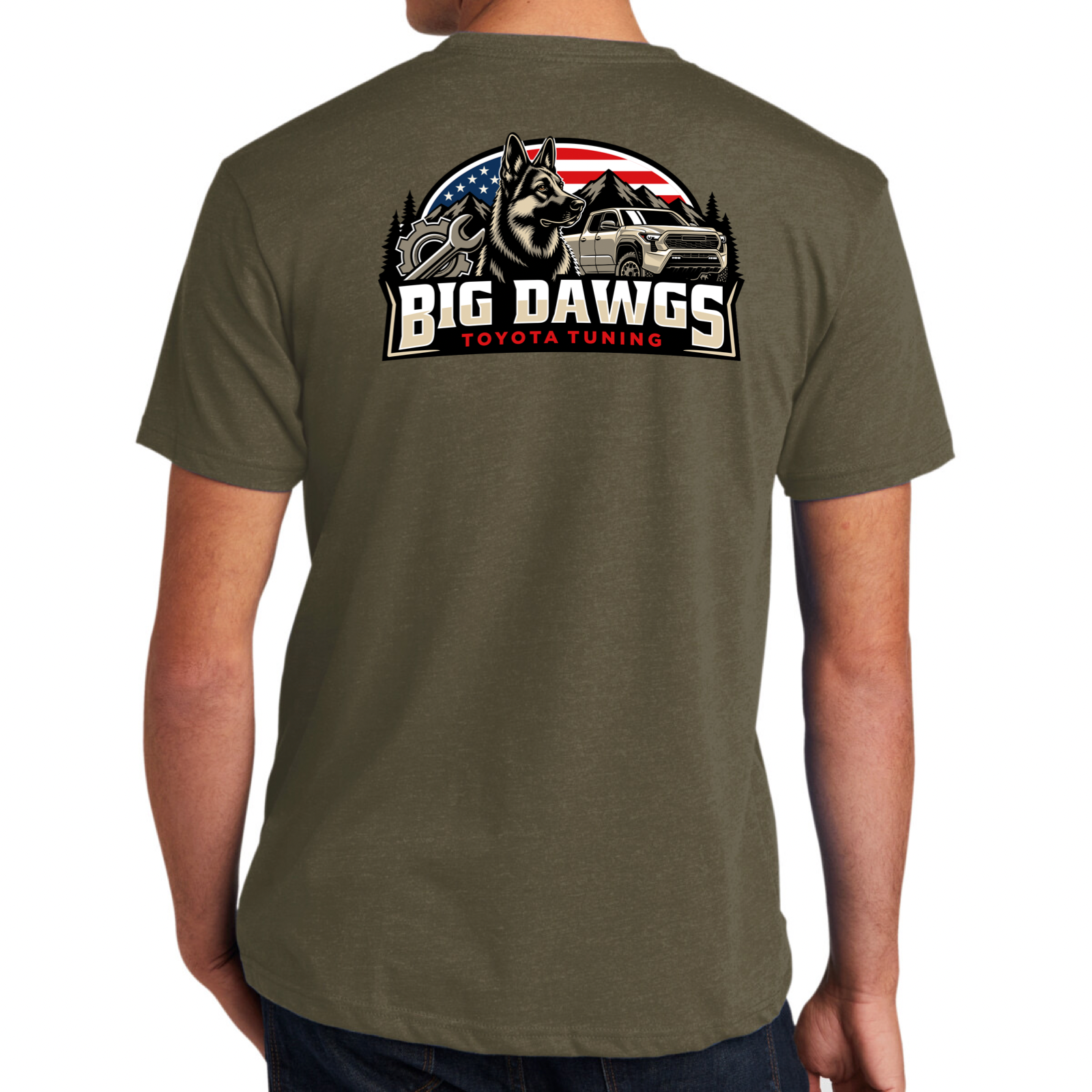 Big Dawgs Toyota Tuning American Flag Logo Tee