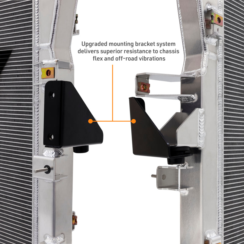 Mishimoto radiator integrated transmission cooler and mounting brackets