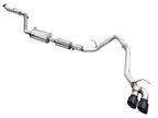 AWE 0FG dual diamond black slash-cut exhaust tips detail