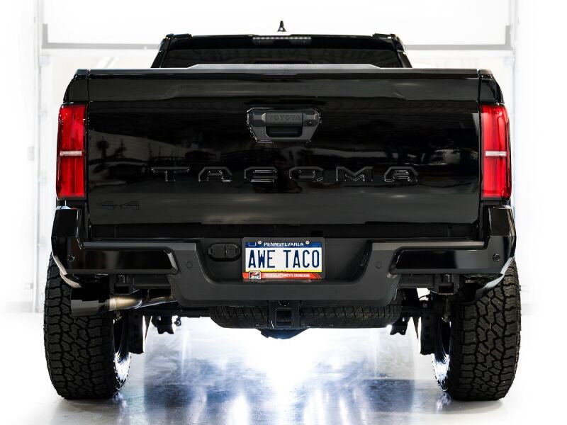 AWE 0FG catback exhaust with dual diamond black tips for 2024+ Toyota Tacoma